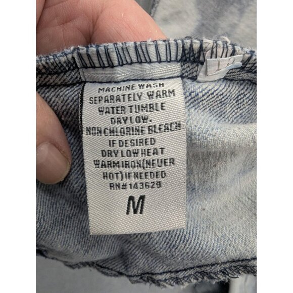 Encrypted Supply Company Jacket Mens Medium Blue Denim Tie Dye Trucker Jean Y2K - Picture 9 of 10